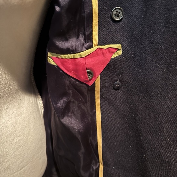 J Crew Womens Size‎ 6 Melton Wool Pea Coat Navy Blue Stadium Jacket Belted - Picture 3 of 7